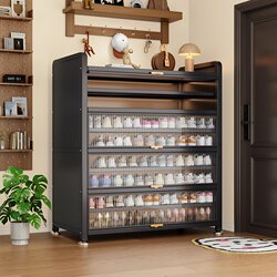 Household Flip-Door Shoe Cabinet, Super Large Capacity, Heavy-Duty Carbon Steel Storage Cabinet, Wall-Mounted Entryway Multi-Layer Popular Storage Cabinet Shoe Rack