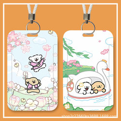 Line Drawing Puppy Lucky Cartoon Card Holder Student Campus Meal Card Access Card Cute Inspirational Id Card Bus Card