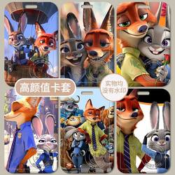 Zootopia Nick Judy Student Card Holder Campus Meal Card Brand Retractable Neck Card Holder High Aesthetic Value Ins