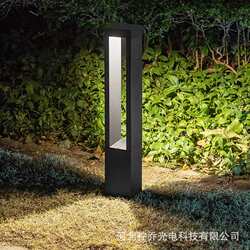 Die-cast aluminum garden light, community villa garden, square modern simple landscape light, solar aluminum profile lawn light