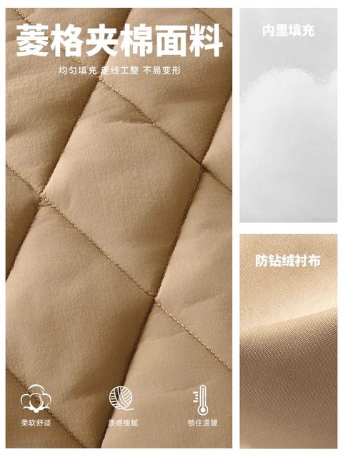 Huili short cotton jacket for women in autumn and winter 2025 new hot cotton jacket for cotton jacket for white diamond clamp jacket X
