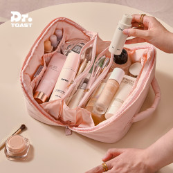 Puff Cosmetic Bag for Women, Large Capacity, 2025 New High-End Nylon Makeup Brush Storage Bag, Portable Travel Toiletry Bag