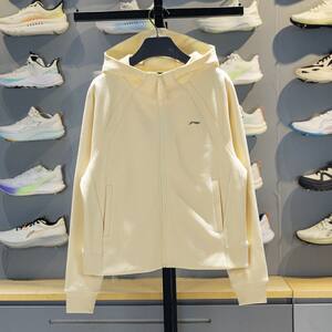 
Li Ning genuine fitness series women's loose, breathable and velvet warm hooded jacket AWDV944-1