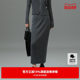 U/TI joint brand black slit skirt women's versatile wool zipper straight skirt Youti 2025 spring new style
