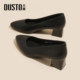 Dadong thick heels high heels women's temperament high-end and not tired 2025 new summer black single shoes commuting work shoes