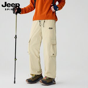 
Jeep Men's Down Pants Winter Cold Protection Thickened Warm Outdoor Workwear Straight Pants Windproof Mountaineering