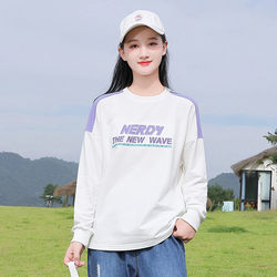 Girls' Long-Sleeved T-Shirt Base Layer Spring and Autumn Loose Top for 14-15 Year Old Girls Stylish Sweatshirt for 16-17 Year Olds