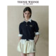 TeeniewEnie Women's sweater 2025 spring new temperament commute embroidery Polo collar sweater