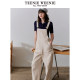 TeenieWeenie Bear Spring Women's American Retro Vitality Sweet and Cool Style White Denim Overalls Pants Pants