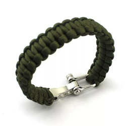 War Wolf 2 Seven-Core Paracord Braided U-Shaped Steel Buckle Adjustable Survival Bracelet Outdoor Mountaineering Camping Life-Saving Bracelet
