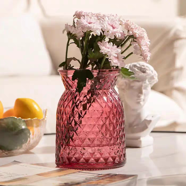 Colorful cloth bag glass vase flower arrangement home living room flower vase decorative water petal utensils