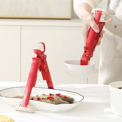 2-in-1 Non-Slip Anti-Scalding Kitchen Tool for Picking up Bowls, Tongs for Dishes, Plate Lifter, High-Temperature Resistant Grill Pan and Steamer Clip