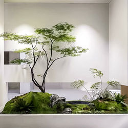 High-End Artificial Maple Tree, Horsewood, Indoor Fake Tree, Green Plant Landscaping Decoration, Large Banyan Tree, Simple Window Display Plant