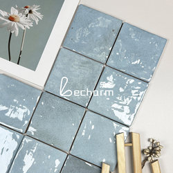 Gradient Blue Small Square Tiles Kitchen Bathroom Wall Tiles Bathroom Balcony Grid Handmade Tiles Background Tiles 10X10
