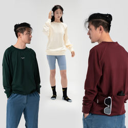 Giikom Autumn Cycling Sweatshirt Quick-Drying 7A Antibacterial Anti-Mite Back Pocket Commuting Long-Sleeve Cycling Jersey