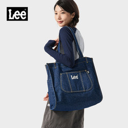 Lee Official Denim Tote Bag for Girls, Casual Shoulder Bag, Large Capacity, Lightweight Handbag, Student Handbag