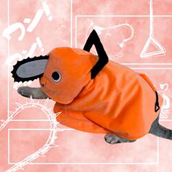 Pochita Chainsaw Man Pet Clothing Cat Cosplay Cape Electric Chain Saw Pochita Puppy Coat Cloak Photo Costume