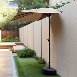 Parasol, Outdoor Sunshade, Courtyard Umbrella, Wall-Mounted Half Umbrella, Outdoor Sunshade Umbrella, Sun Umbrella, Balcony Green Plant Sunshade