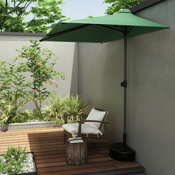 Parasol, Outdoor Sunshade, Courtyard Umbrella, Wall-Mounted Half Umbrella, Outdoor Sunshade Umbrella, Sun Umbrella, Balcony Green Plant Sunshade