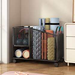 Fitness equipment storage yoga mat storage rack household tool gap storage basket sports basketball dumbbell storage rack