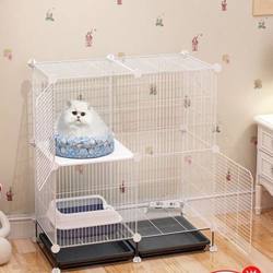 Cat Cage, Cat Villa, Clearance Sale, Indoor Cat House with Toilet, Extra Large Free Space, Small Cat Nest