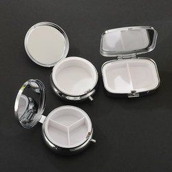 Mini Portable Medicine Box, Sealed and Moisture-Proof, First Aid Storage Bottle, Metal Pocket Medicine Box, Storage Box with Two Compartments and Three Compartments