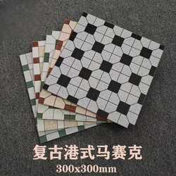 Hong Kong Style Retro Mosaic Tiles Hot Pot Tea Restaurant Old-Fashioned Exterior Wall Mosaic Tiles Floor Balcony Non-Slip