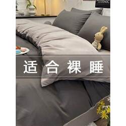 Washed Cotton Four-Piece Bedding Set, Single/Double Duvet Cover, Bed Sheet, Student Dormitory Three-Piece Set, Xinjiang Free Shipping