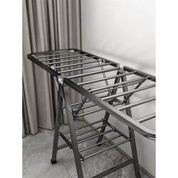 Folding Clothes Drying Rack Balcony Household Removable Indoor Clothes Drying Rod Multi-Functional Quilt Artifact Floor-Standing Clothes Drying Rack