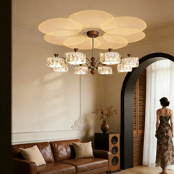 French-Style Vintage Living Room Chandelier Main Light 2026 New Model Retro Crystal High-End New Chinese-Style Eye-Protection Lighting Fixture