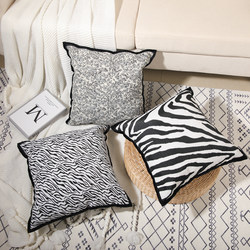 Black and White Zebra Pattern Pillowcase Modern Nordic Style Living Room Sofa Cushion Car Chair Headboard Lumbar Pillow Backrest