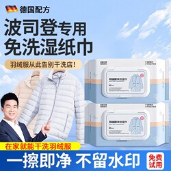 German down Jacket Cleaning Wipes, No-Rinse, Powerful Oil and Stain Remover, Specialized Wet Wipes, Dry Cleaning Agent, Pure