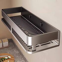 Bathroom Storage Rack, Elevated, No-Drill, Wall-Mounted, for Washroom, Toilet, and Sink, High-End Storage Shelf