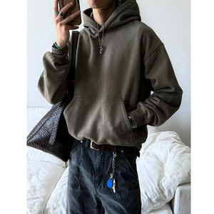 
MANCHER 480G Milan tidal velvet self-heating hooded plus velvet sweatshirt for men and women loose warm thickened jacket trendy