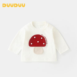 Duuduu Baby Long-Sleeved T-Shirt Spring Clothes for Boys and Girls Stylish Tops Toddler Cartoon Base Shirt Autumn Wear
