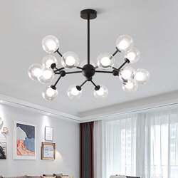 Nordic branch firefly simple dining room bedroom double-layer glass chandelier creative personality living room magic bean molecular lamp