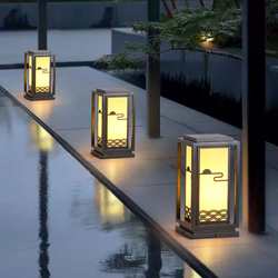 Solar lawn lamp outdoor waterproof column lamp modern simple landscape lamp garden courtyard lamp villa garden lamp