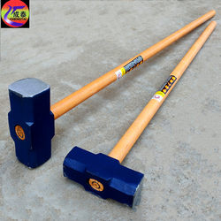 Extended Version 1.34m Wooden Handle Sledgehammer Carbon Steel Forged Octagonal Hammer for Renovation Wall Demolition 18P Hammer Large Hammer Head