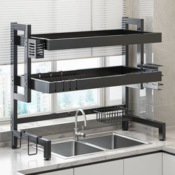 Jumeishi Kitchen Sink Storage Rack Countertop Dish Rack Bowl and Plate Draining Rack Over-Sink Dish Rack Storage Rack