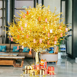 Artificial Golden Banyan Tree, New Year's Wishing Tree, Money Tree, Fake Tree, Money Tree, Artificial Golden Tree, Gratitude Wish Tree, Decorative Tree