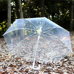 Strong Wind-Resistant, Extra-Large, Pure Transparent Umbrella for Men and Women, Automatic Long-Handled Double Umbrella, Large Umbrella for Couples, Transparent Umbrella, Fresh Style