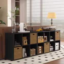 Steel Floor-Standing Bookshelf with Multiple Compartments, Storage Rack for Living Room and Dining Room, Freely Combinable Storage Shelves