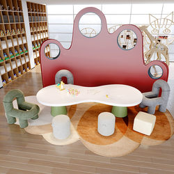 Children's table and chair set kindergarten toy table baby drawing game learning desk writing desk chair early education table