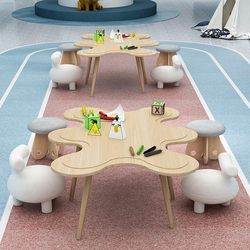 Children's table and chair set kindergarten toy table baby painting game learning table writing table and chair early education table