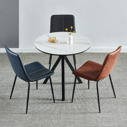 Rock slab round table reception negotiation table chair combination store negotiation table household dining table small round table leisure balcony table