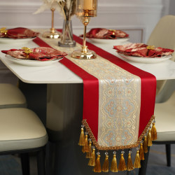 Table flag cloth European style light luxury high-end wedding bed flag bedside towel high-end coffee table towel table decoration cloth strip