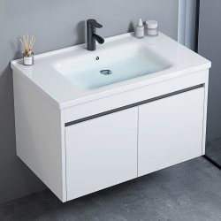Wall-Mounted Bathroom Sink, Ceramic Integrated Bathroom Cabinet, Small Apartment Simple Washbasin Cabinet Combination Washstand