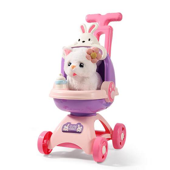 
Pet stroller, cat and dog, children's play house toy, walking and barking simulation cute pet electric doll