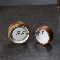Rotating wooden lid glass sealed tea jar threaded mouth storage bottle honey jar food grade jam bird's nest storage bottle