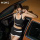NZNZ summer contrast color cross-back suspender vest sports bra shorts yoga suit women's fitness casual hot pants
